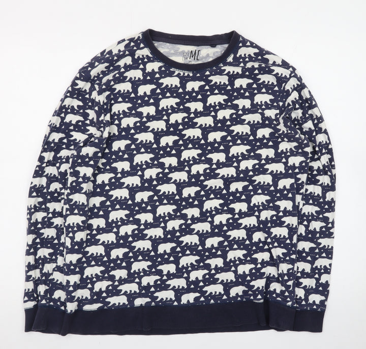 Next Women’s Blue Animal Print Long Sleeve Cotton T-Shirt L