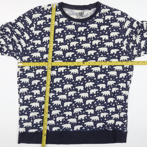 Next Women’s Blue Animal Print Long Sleeve Cotton T-Shirt L