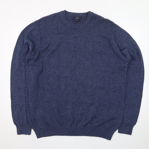Dockers Men’s Blue Cotton Crew Neck Pullover Jumper 2XL Big & Tall