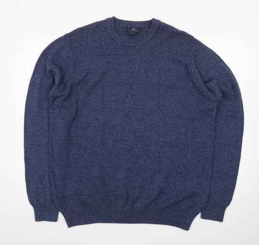 Dockers Men’s Blue Cotton Crew Neck Pullover Jumper 2XL Big & Tall