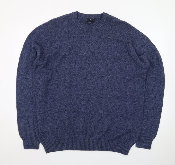 Dockers Men’s Blue Cotton Crew Neck Pullover Jumper 2XL Big & Tall