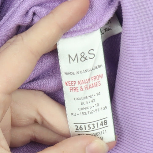 Marks and Spencer Women's Purple Full Zip Hoodie Size 14