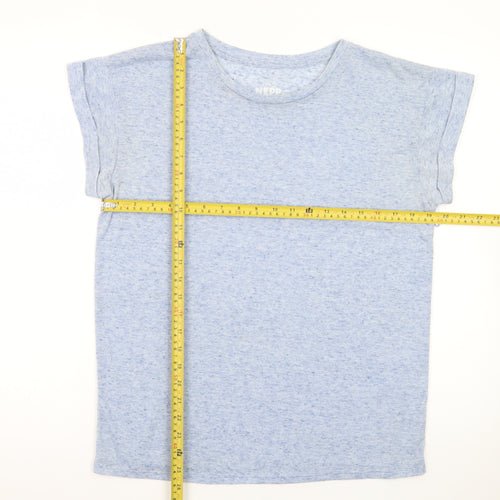 Atmosphere Women's Blue Marl Crew Neck Short Sleeve T-Shirt Size 12