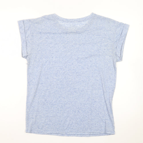 Atmosphere Women's Blue Marl Crew Neck Short Sleeve T-Shirt Size 12