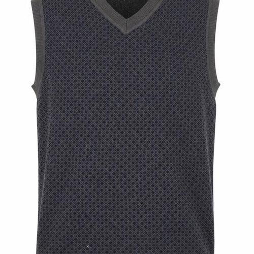 WinterSilks Men's Grey Silk Cashmere V-Neck Sleeveless Vest L