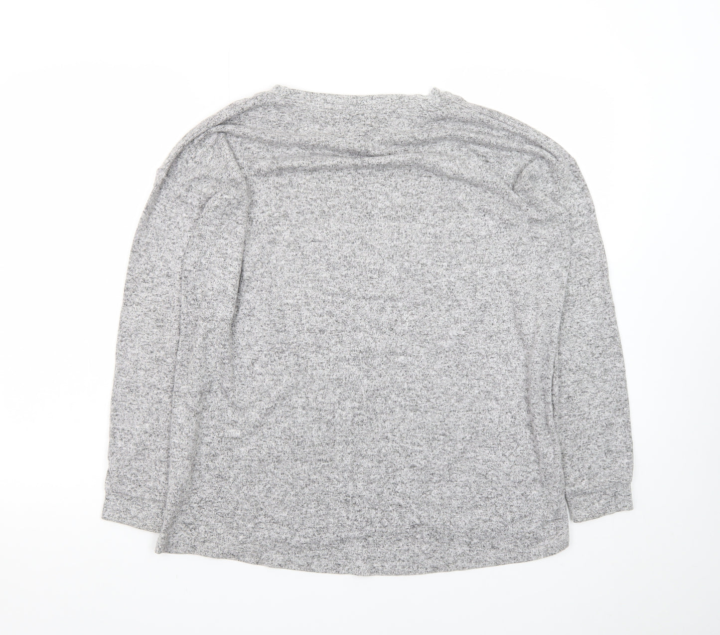 F&F Women’s Grey Long Sleeve Paris Studded T-Shirt Size 10