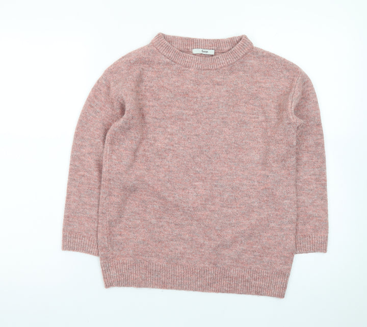George Women's Pink Crew Neck Pullover Knit Jumper Size Small 8-10