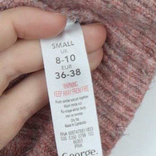 George Women's Pink Crew Neck Pullover Knit Jumper Size Small 8-10