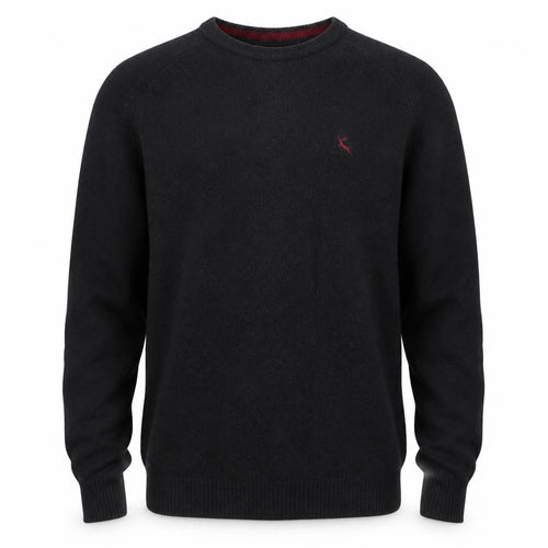 F&F Men’s Black Lambswool Crew Neck Jumper Size M Classic Knit