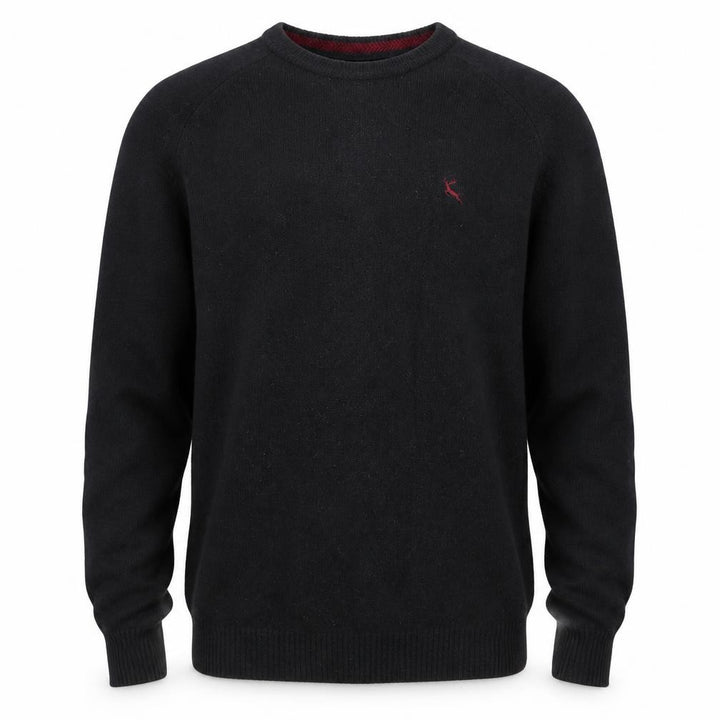 F&F Men’s Black Lambswool Crew Neck Jumper Size M Classic Knit