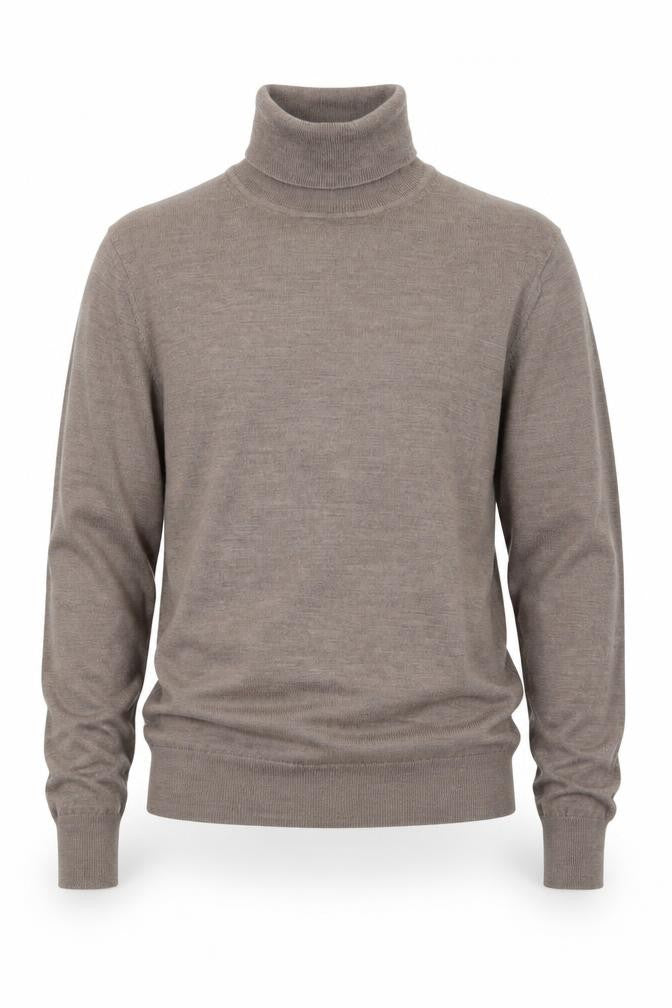 Uniqlo Men's Brown Wool Roll Neck Long Sleeve Knit Top Size S