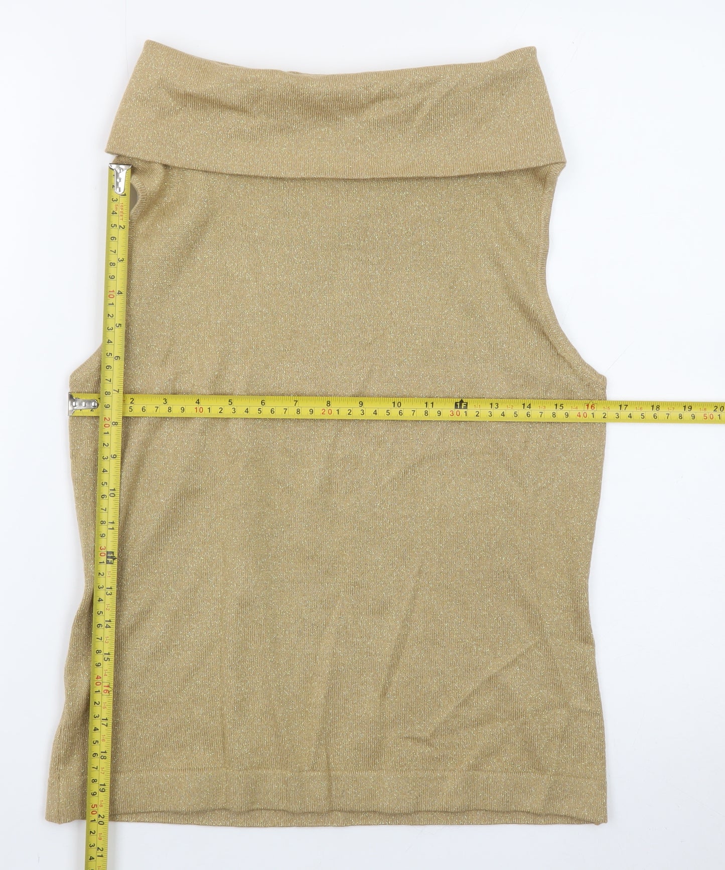 Ann Taylor LOFT Womens Beige Sleeveless Cowl Neck Wool Blend Jumper M