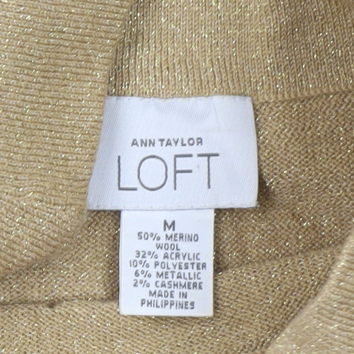 Ann Taylor LOFT Womens Beige Sleeveless Cowl Neck Wool Blend Jumper M