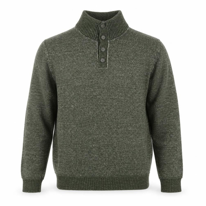 Gap Men's Green Wool Blend Henley Jumper Size L Mock Neck