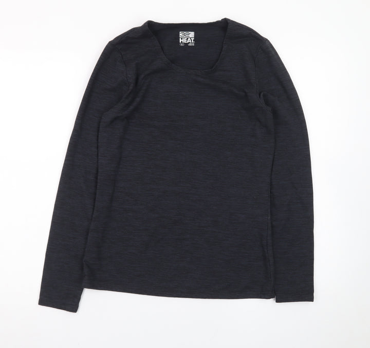 32 Degrees Women’s Black Long Sleeve Thermal Scoop Neck Top S
