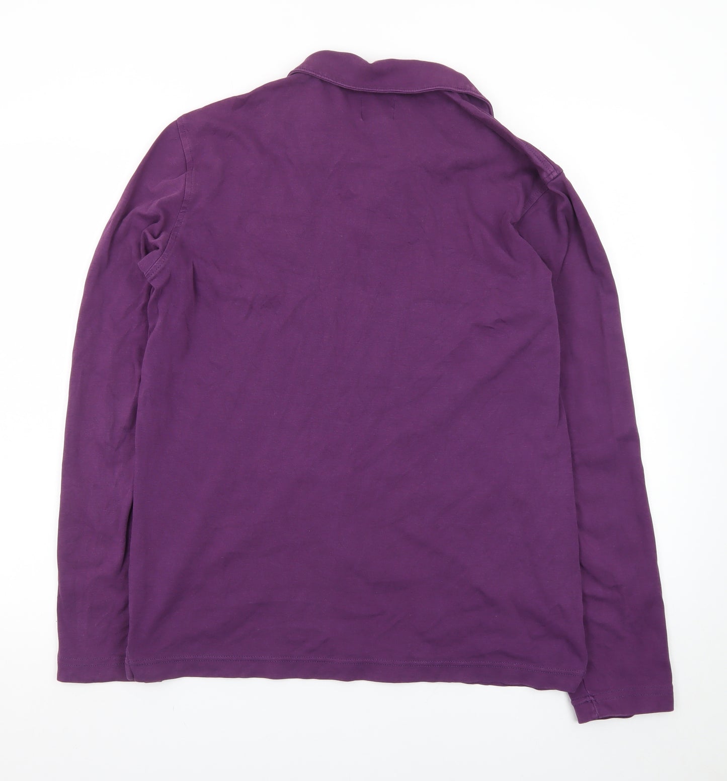 14th & Union Men's Purple Long Sleeve Cotton Polo Shirt Size M
