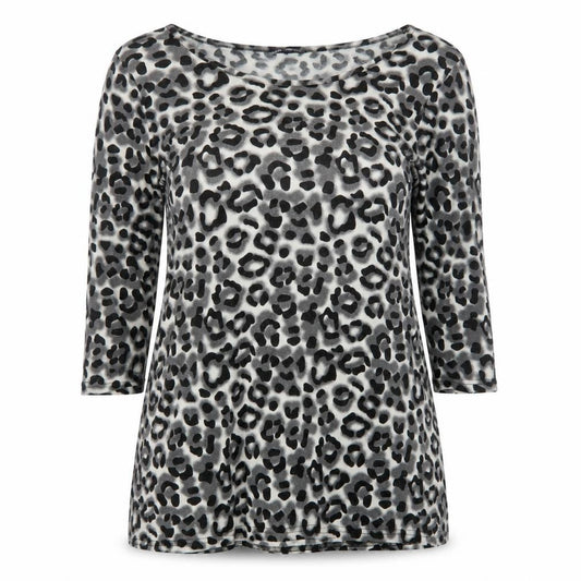 Front view of Store Twenty One Women's Grey Animal Print Bodycon Dress, size 16