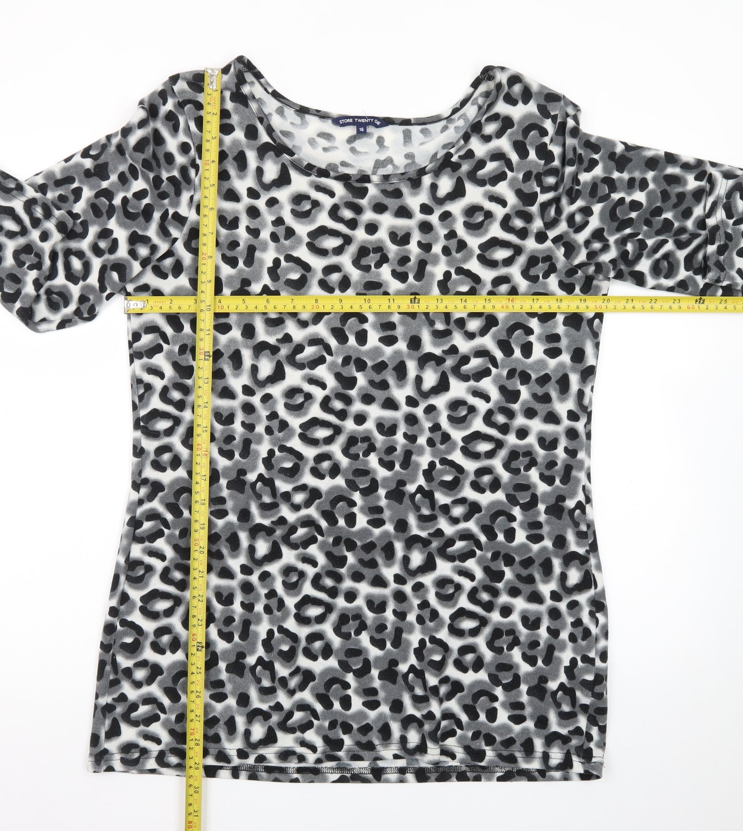 Store Twenty One Women's Grey Animal Print Bodycon Dress Size 16