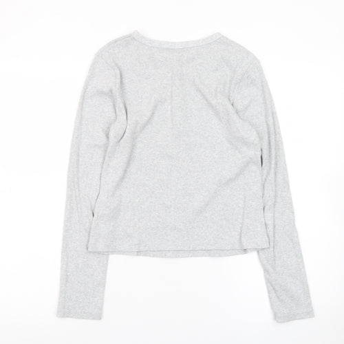 Uniqlo Women’s Grey Henley Long Sleeve Cotton Jumper M