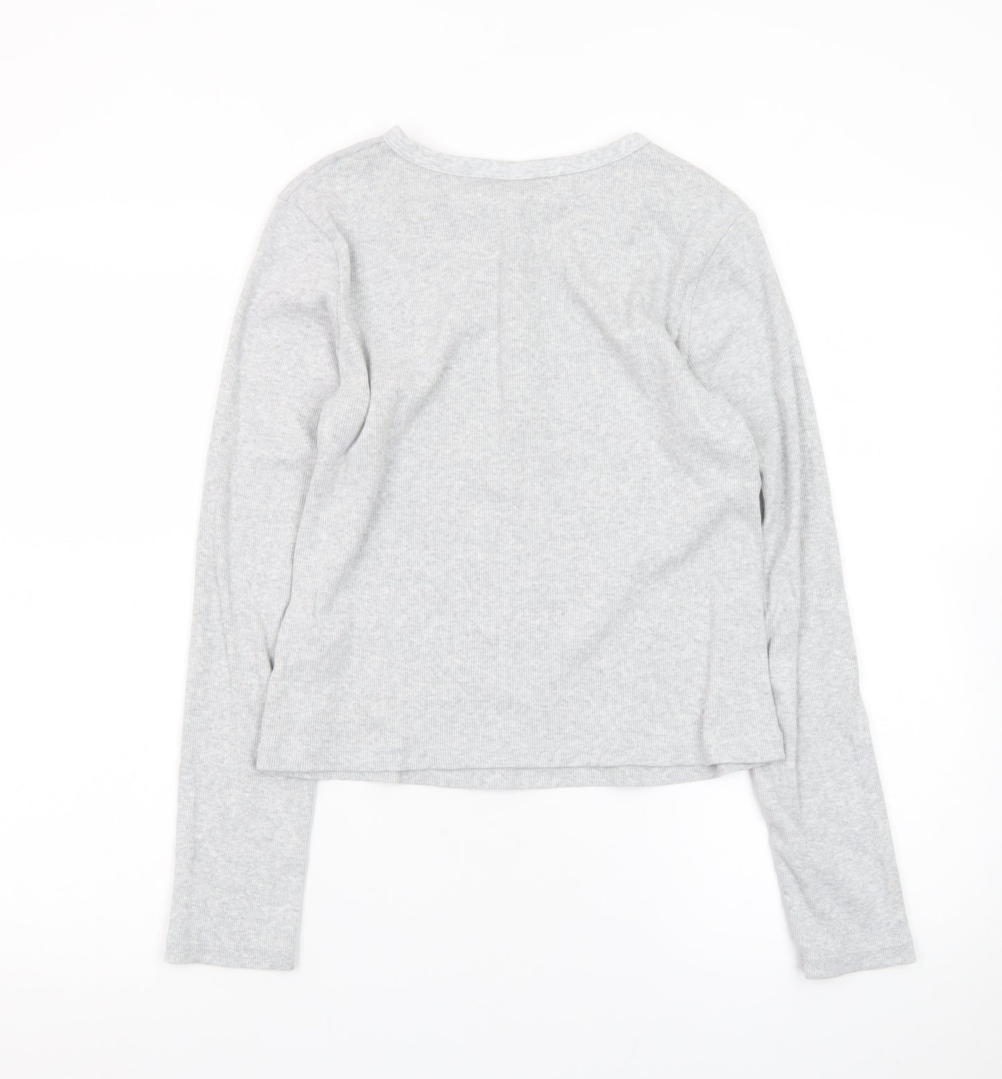 Uniqlo Women’s Grey Henley Long Sleeve Cotton Jumper M