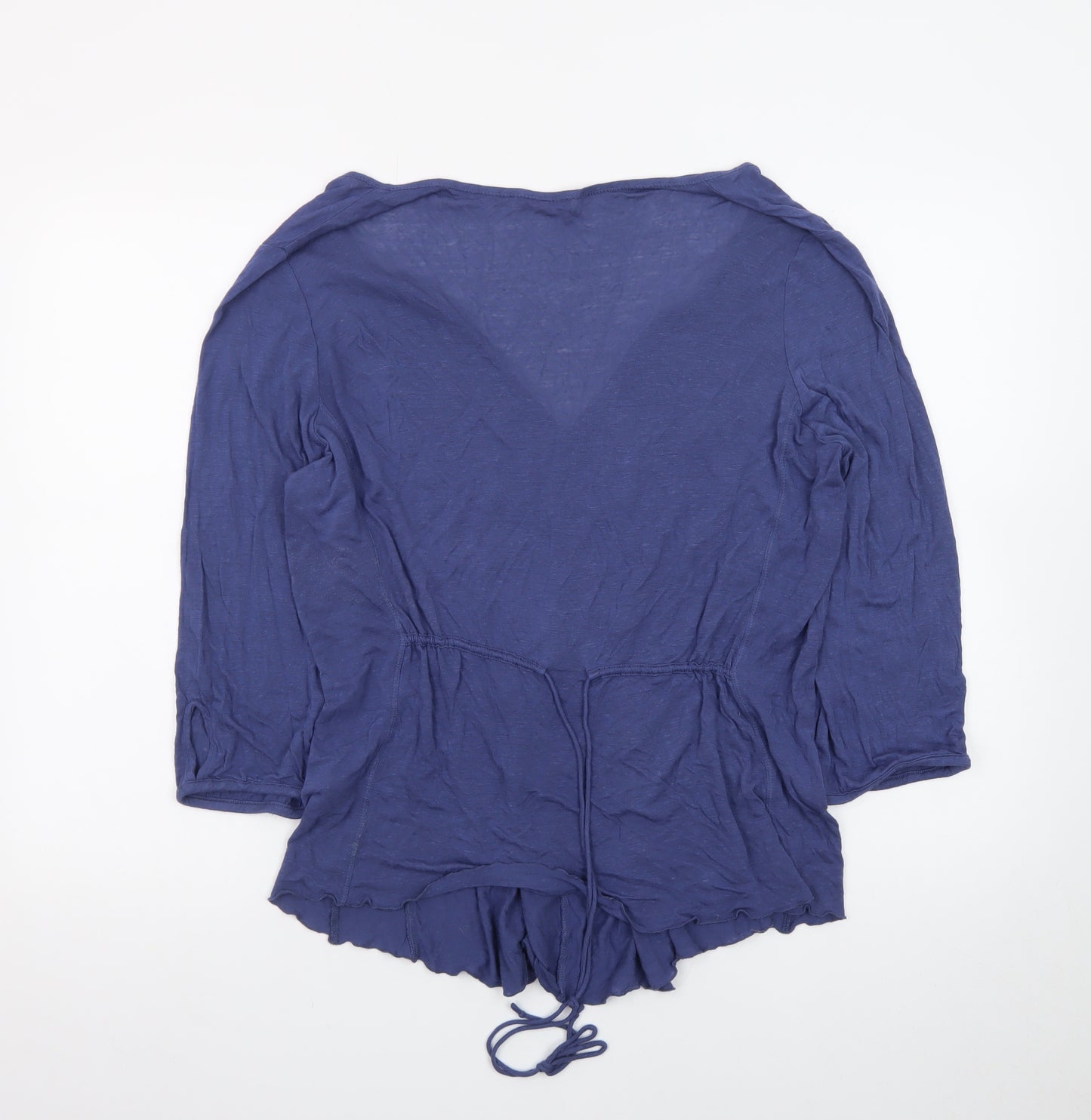 Wrap Womens Blue V-Neck Tunic Blouse UK 18 Lightweight Top