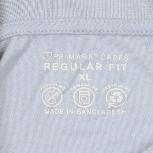 Primark Men’s Blue Long Sleeve Regular Fit T-Shirt XL