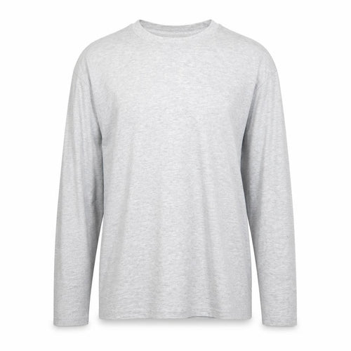 Fruit of the Loom Men's Grey Long Sleeve Crew Neck Cotton T-Shirt Size S