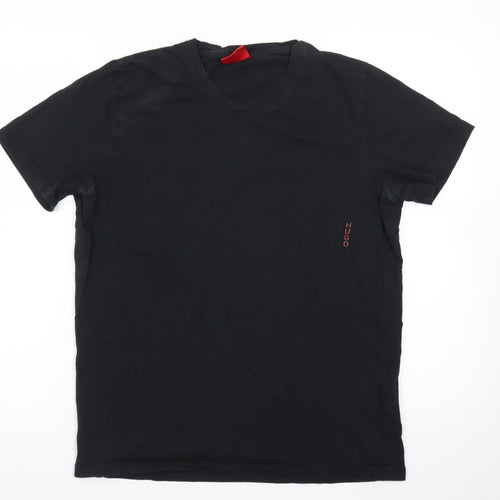Hugo Boss Men's Black Cotton Crew Neck Short Sleeve T-Shirt M