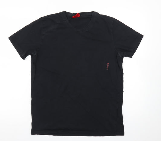 Hugo Boss Men's Black Cotton Crew Neck Short Sleeve T-Shirt M