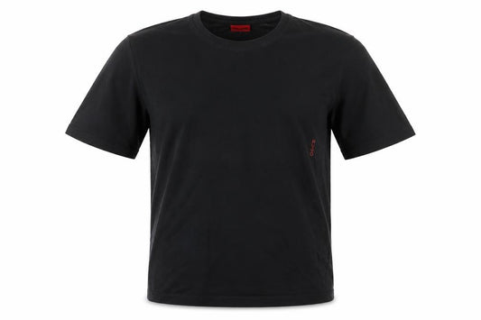 Front view of Hugo Boss Men's Black Cotton Crew Neck Short Sleeve T-Shirt M
