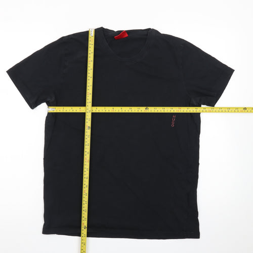 Hugo Boss Men's Black Cotton Crew Neck Short Sleeve T-Shirt M