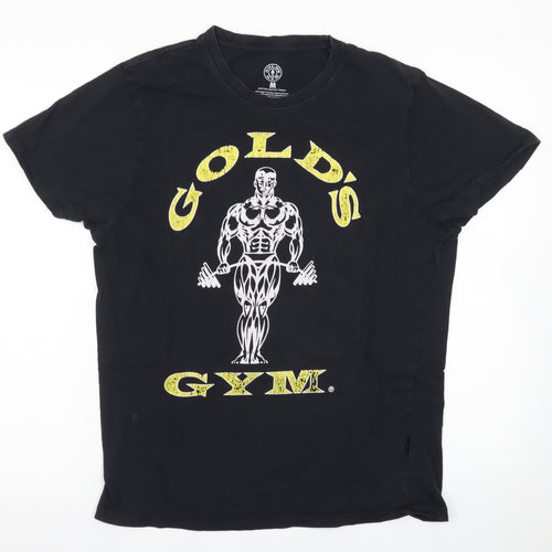 Gold's Gym Men's Black Graphic Print Cotton T-Shirt Size M