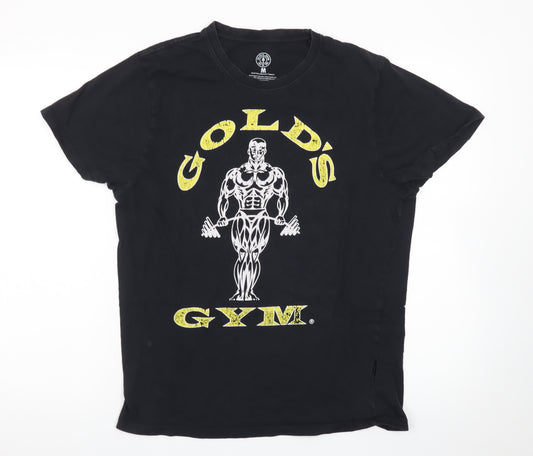 Gold's Gym Men's Black Graphic Print Cotton T-Shirt Size M