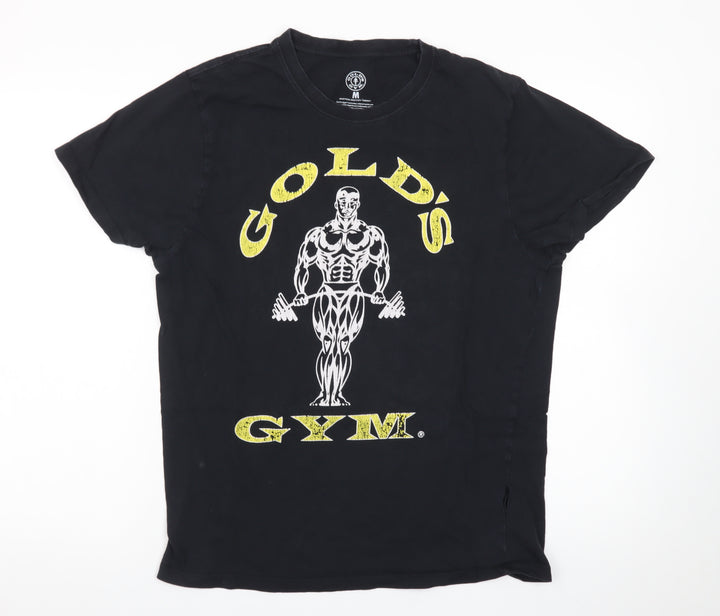 Gold's Gym Men's Black Graphic Print Cotton T-Shirt Size M