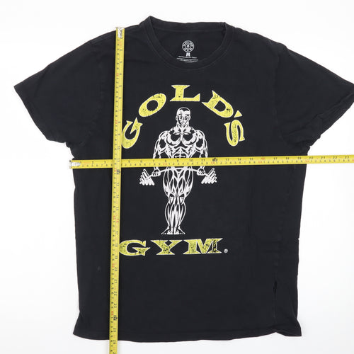 Gold's Gym Men's Black Graphic Print Cotton T-Shirt Size M