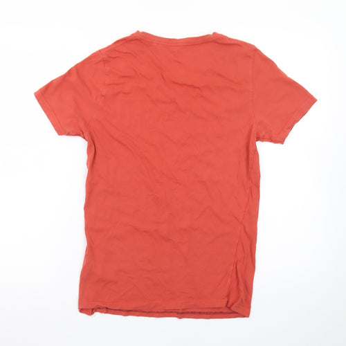 Next Men's Red Slim Fit V-Neck Short Sleeve Cotton T-Shirt Size S