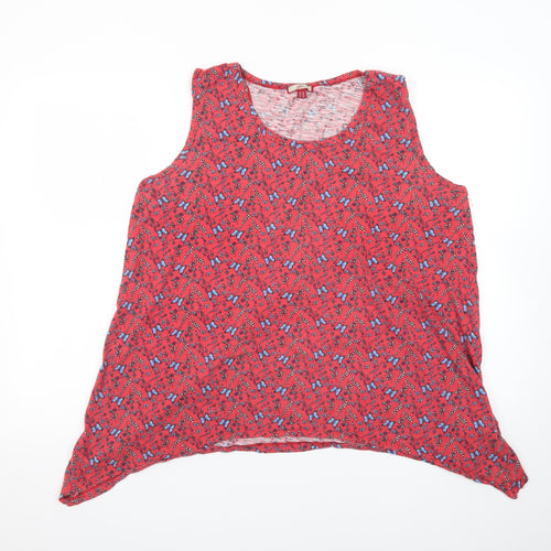 Joe Browns Women's Red Floral Asymmetric Sleeveless Dress Size 18