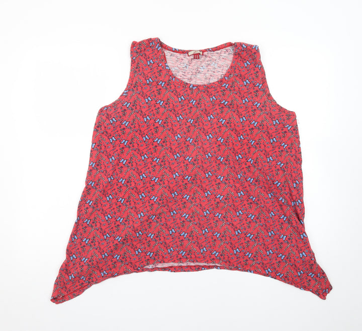 Joe Browns Women's Red Floral Asymmetric Sleeveless Dress Size 18