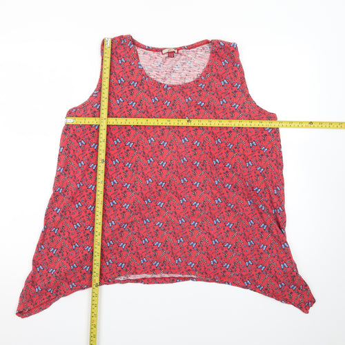 Joe Browns Women's Red Floral Asymmetric Sleeveless Dress Size 18