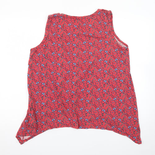 Joe Browns Women's Red Floral Asymmetric Sleeveless Dress Size 18