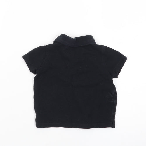 Fred & Flo Unisex Baby Black Polo Shirt 3-6 Months Cotton Dinosaur