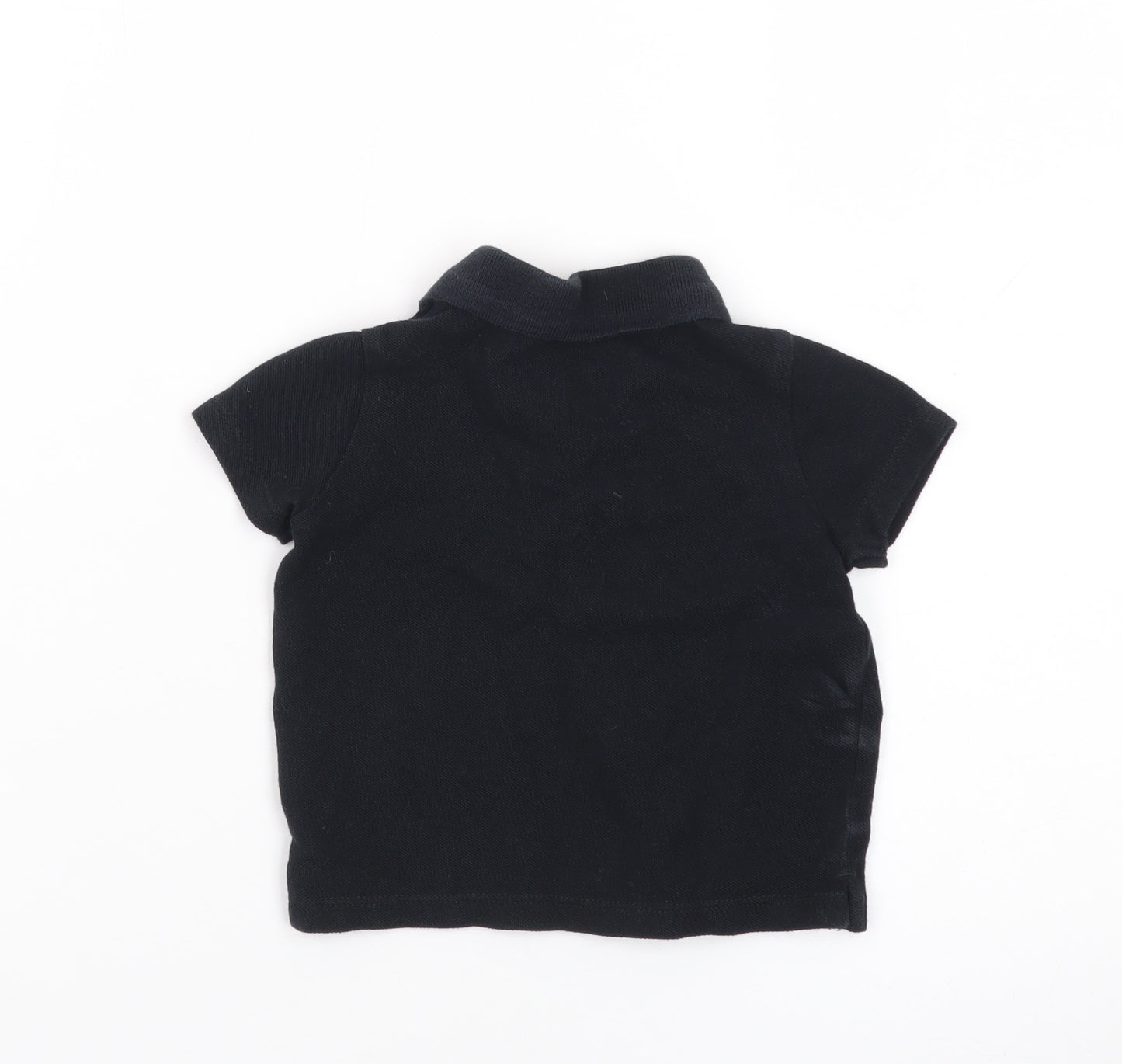 Fred & Flo Unisex Baby Black Polo Shirt 3-6 Months Cotton Dinosaur