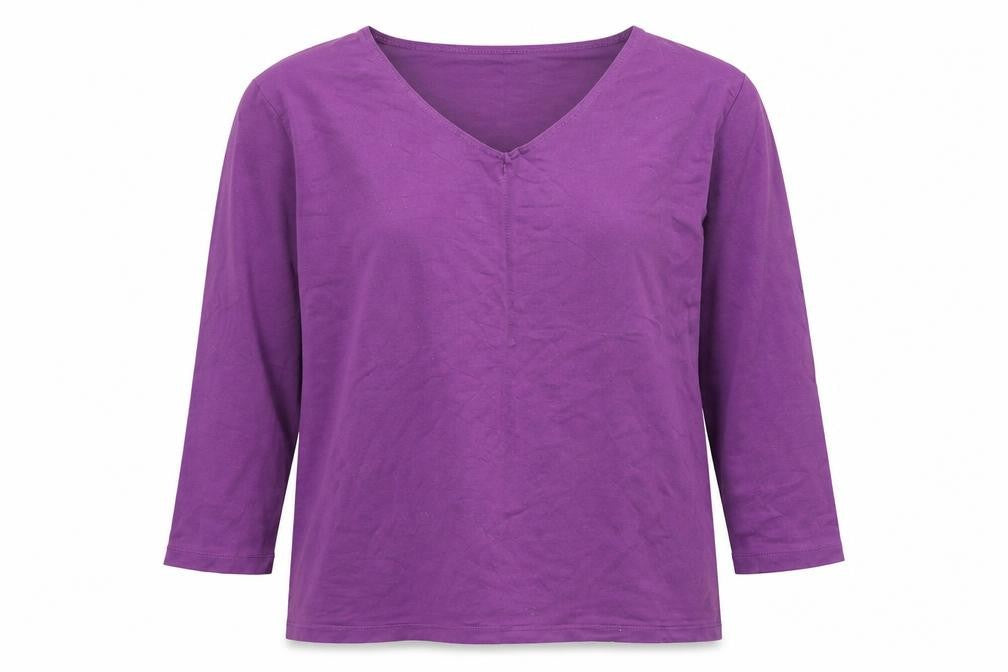 House of Fraser Women’s Purple Viscose V-Neck 3/4 Sleeve T-Shirt Size M