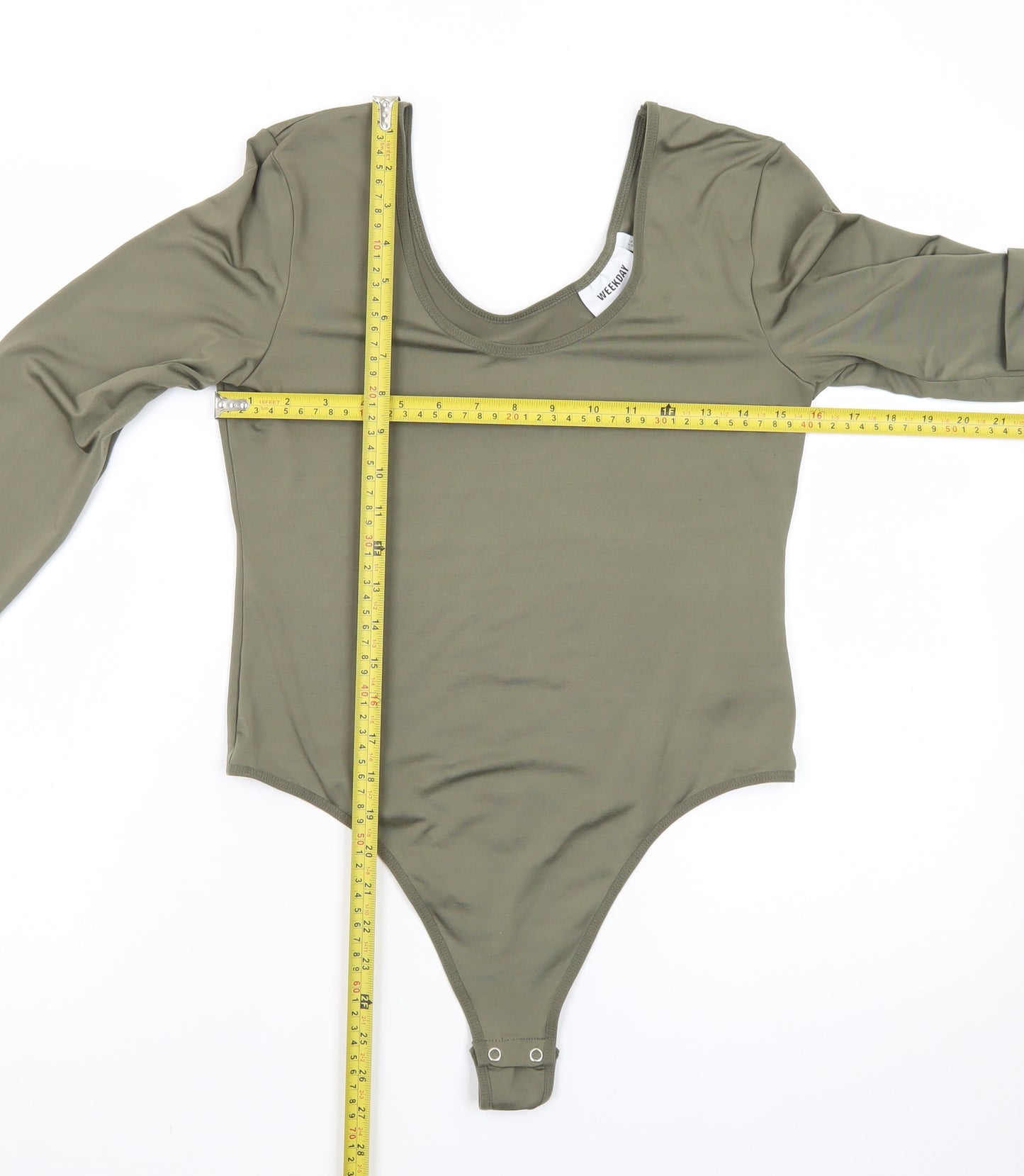 Weekday Women’s Green Long Sleeve Bodysuit Top Size M