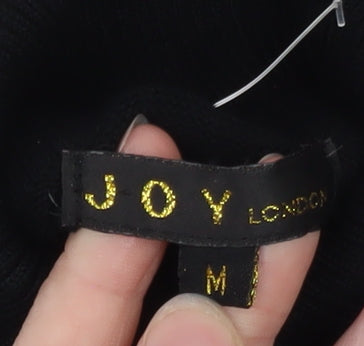 JOY London Black Roll Neck Short Sleeve Polka Dot Jumper Womens M