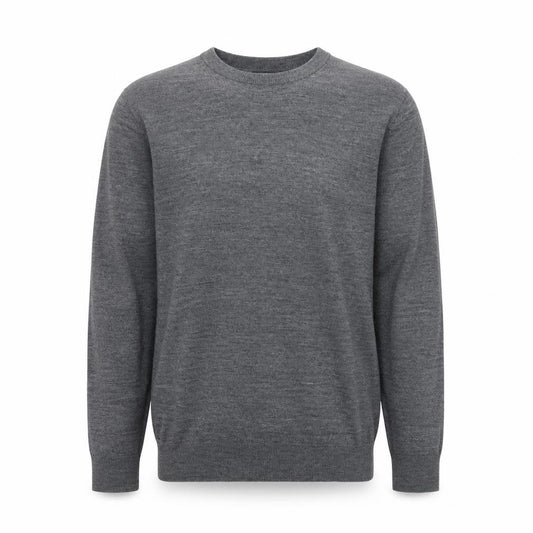 Front view of Zara Men's Grey Wool Crew Neck jumper XL