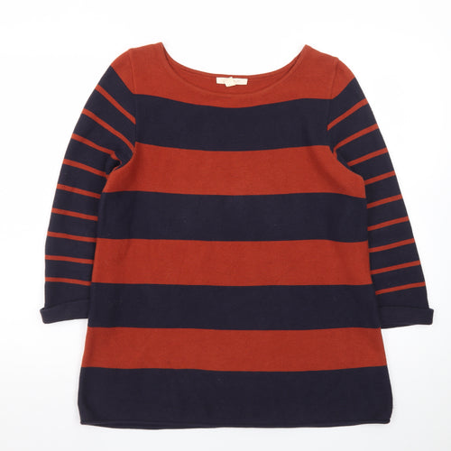 Esprit Women's Multicoloured Striped Cotton Pullover Jumper M