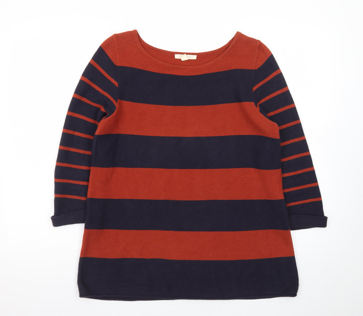 Esprit Women's Multicoloured Striped Cotton Pullover Jumper M