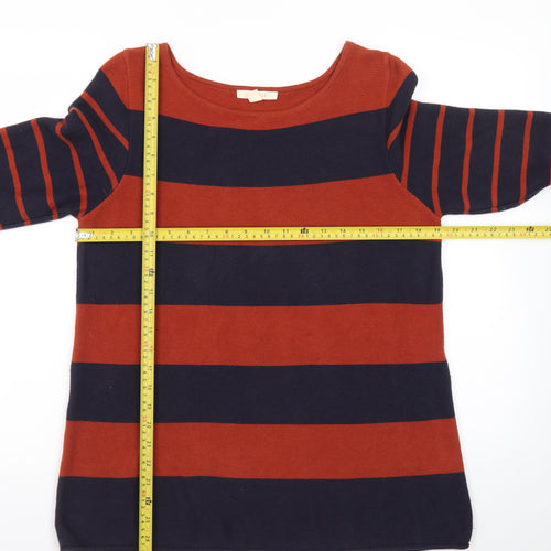 Esprit Women's Multicoloured Striped Cotton Pullover Jumper M