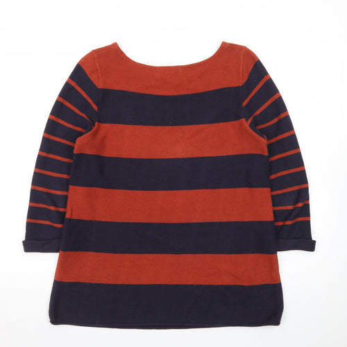 Esprit Women's Multicoloured Striped Cotton Pullover Jumper M